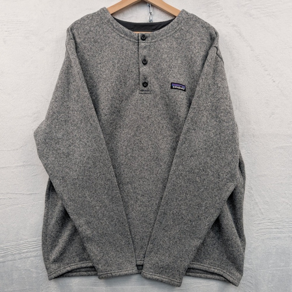 Patagonia Better Sweater Men XXL Gray Marl Henley Pullover Fleece Better Outdoor